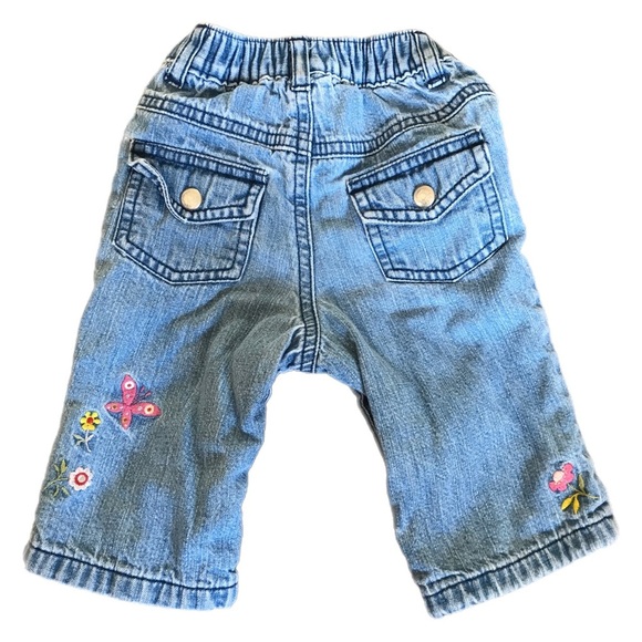 🌸5/$10🌸Baby Gap girl jeans with flowers 3-6M🌸 - Picture 2 of 4
